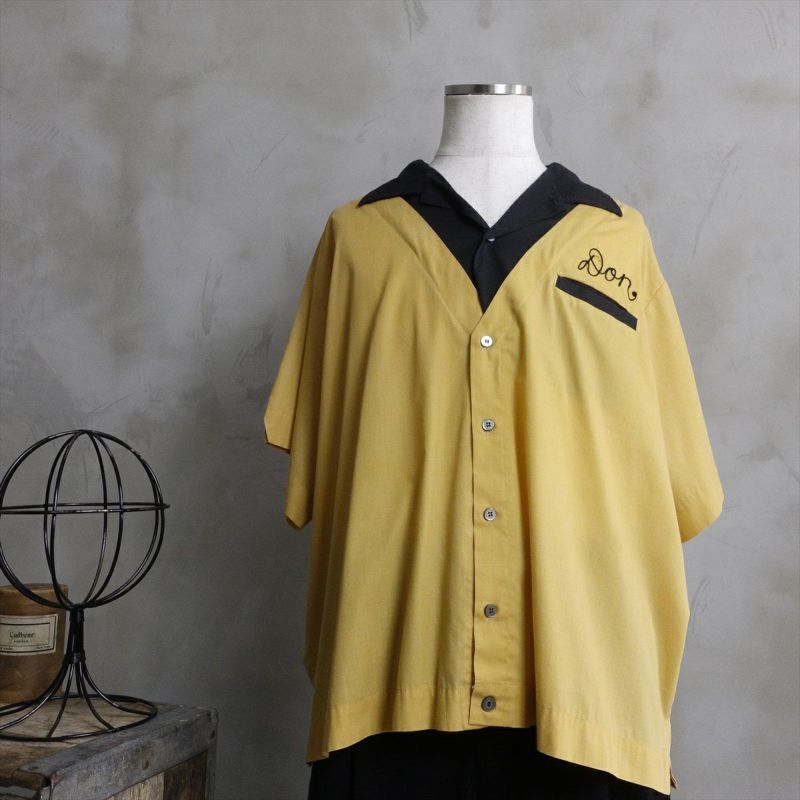 古着 70s VINTAGE ヒルトン Hilton ボーリングシャツ チェーンステッチ