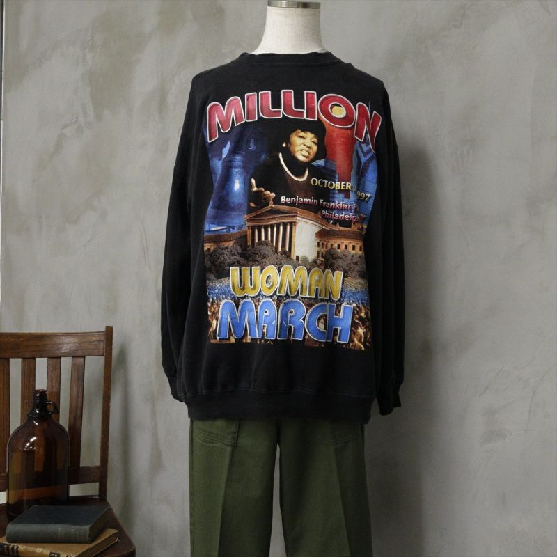 Million Man March スウェット Lサイズ 90s ビンテージ 90年代 MILLION MAN MARCH スウェット L ホワイト