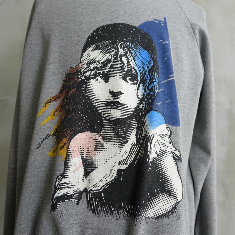 古着 80s レミゼラブル LESMISERABLES スウェット ミュージカル　コゼット Cosette