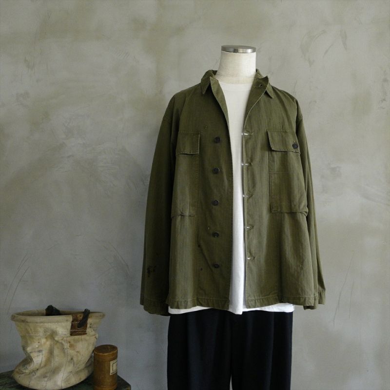 古着 40s US ARMY M43 HBT ヘリンボーン ミリタリーシャツ 古着 40s US ARMY M43 HBT ヘリンボーン ミリタリーシャツ
