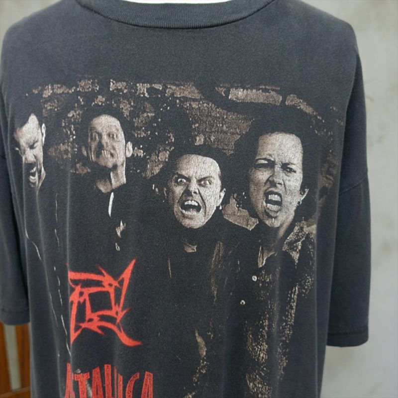 ネッククルーネック90s giant metallica Tシャツ　メタリカ　サッカーシャツ