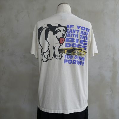 90s USA製 DOG TOWN 両面ロゴ 染み込みビッグプリント 白Tシャツ 