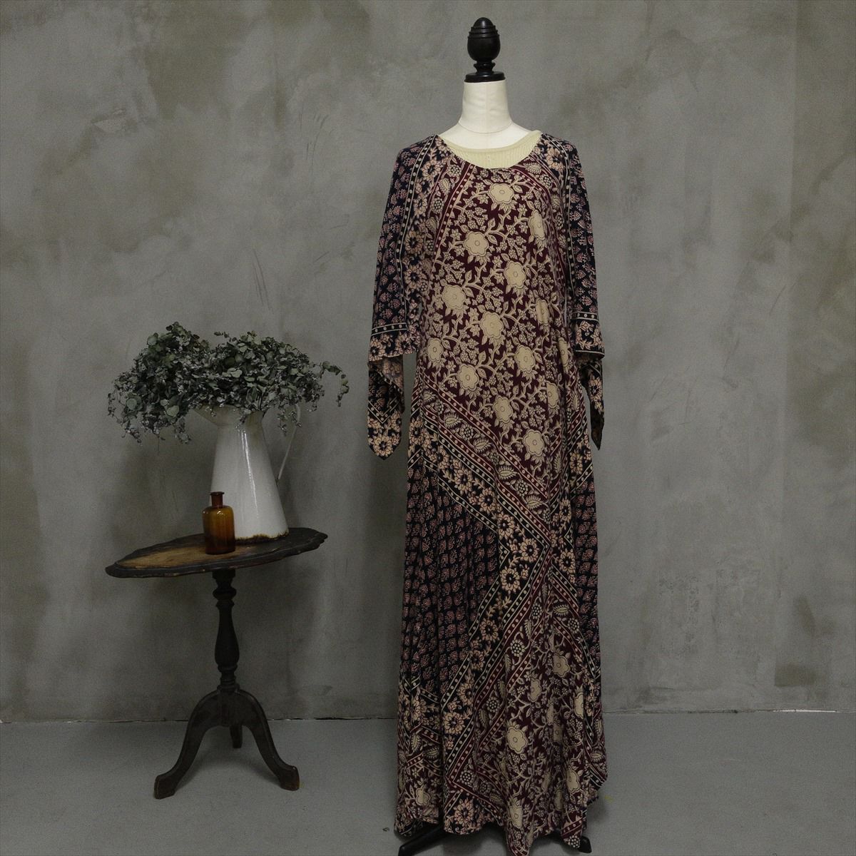 古着 70s VINTAGE 総柄 インド綿 ワンピース | Flamingo Online 古着屋  
