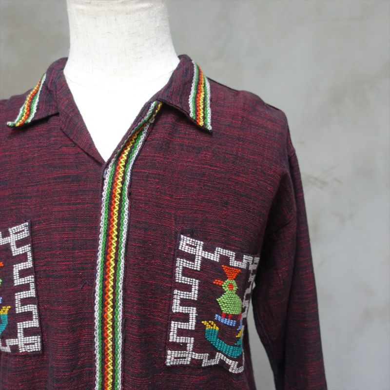 古着 80s GUATEMALA グアテマラシャツ 刺繍 民族