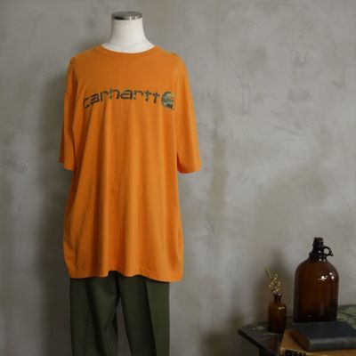 カーハート Tシャツ デカロゴ フロントロゴ used vintage約43cm袖丈