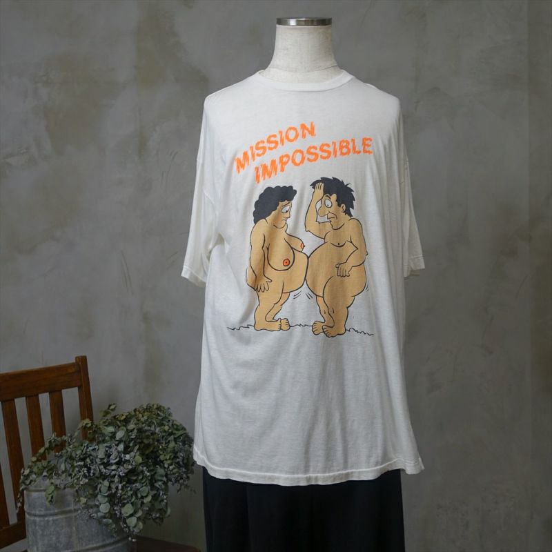 80's コンドーム キャラ Tシャツ L ビンテージ エロ ジョーク ファニー