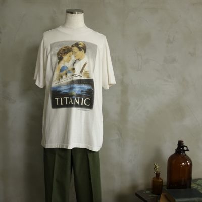 古着 98y タイタニック プリントTシャツ TITANIC USA製 白 ホワイト