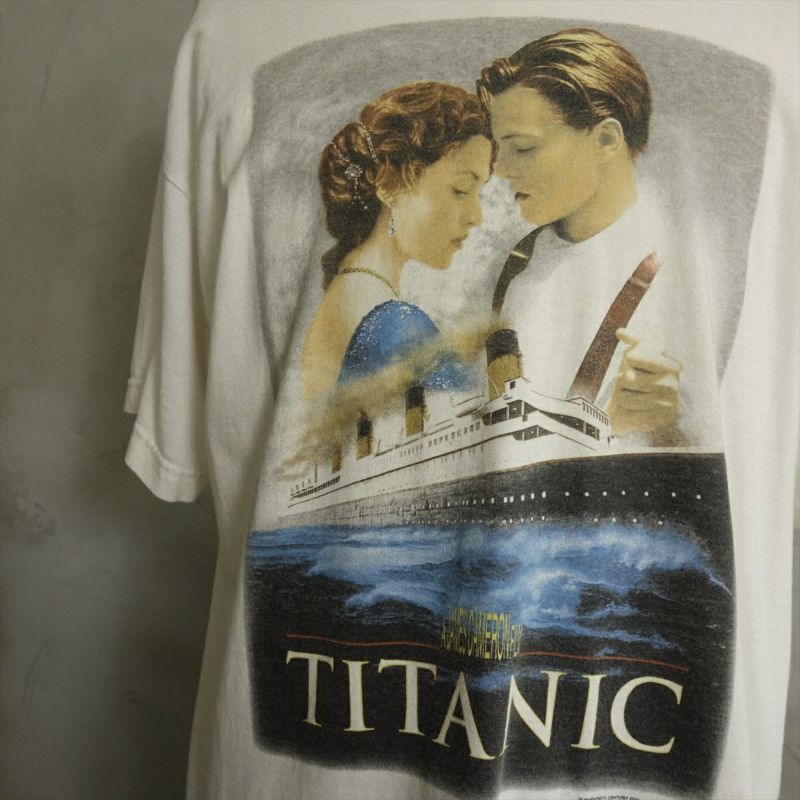 古着 98y タイタニック プリントTシャツ TITANIC USA製 白 ホワイト