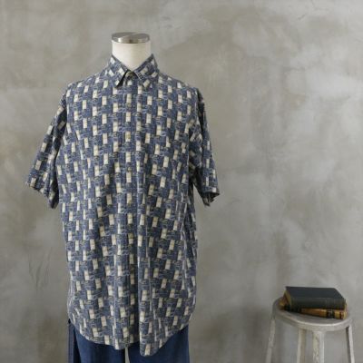 古着 総柄 半袖シャツ 幾何学模様 | Flamingo Online 古着屋フラミンゴ 