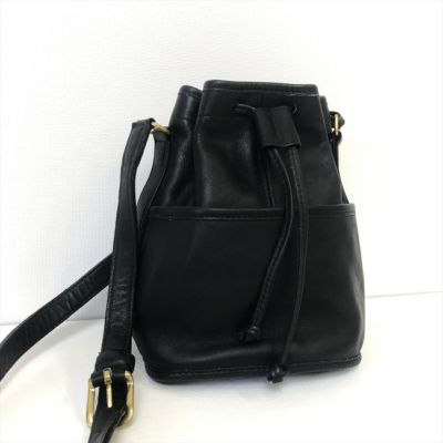 USED レザー オールドコーチ OLDCOACH 巾着型バッグ ブラック USED レザー オールドコーチ OLDCOACH 巾着型バッグ ブラック