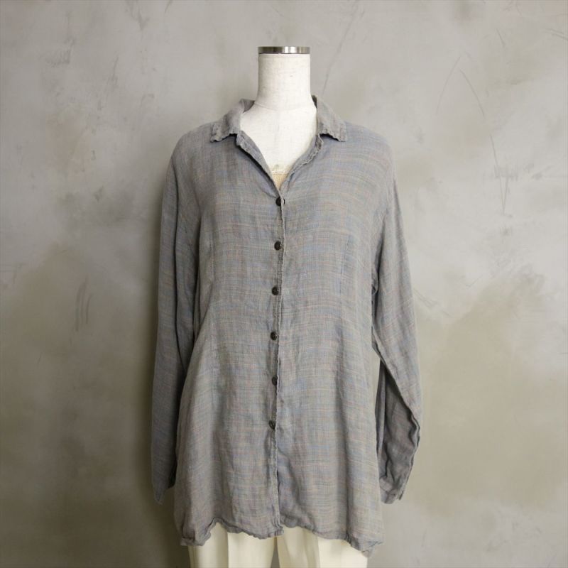 FLAX フラックス【F】リネンシャツ 入手困難 長袖 ブラック 90's