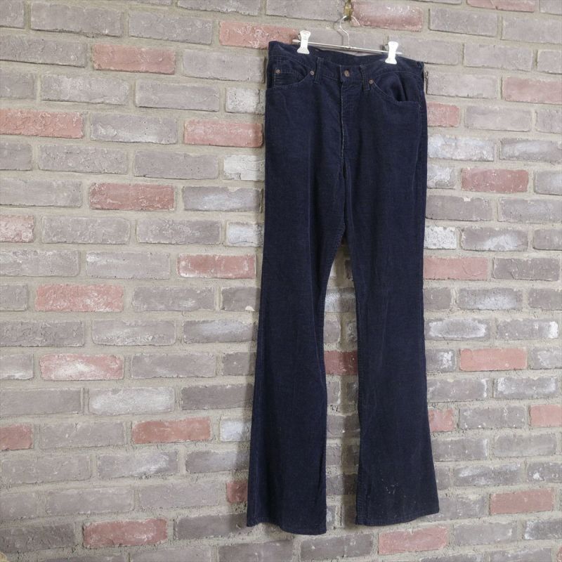 80s 70s リーバイスコーデュロイパンツ517 38☓30 後染めブラック Levi's リーバイス ブラックコーデュロイ 517 ブーツカット 香港