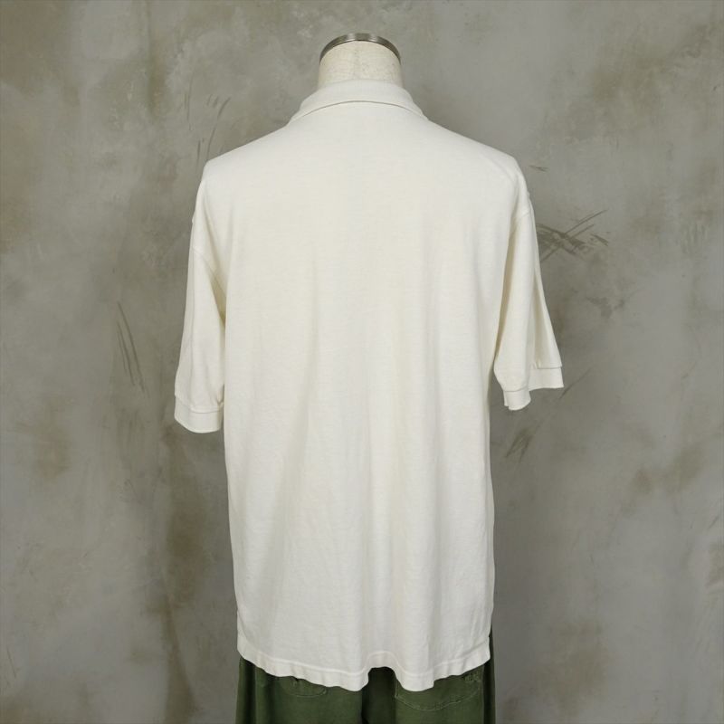 90s ROCA WEAR ラグラン ポロシャツ ホワイト×ブラック 3XL 620389f7b6b0086e3c30f7dd3abb7d