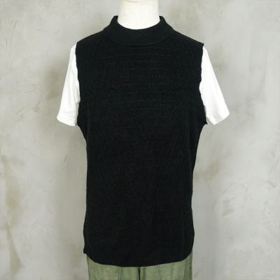 古着 モックネック型ニットベスト