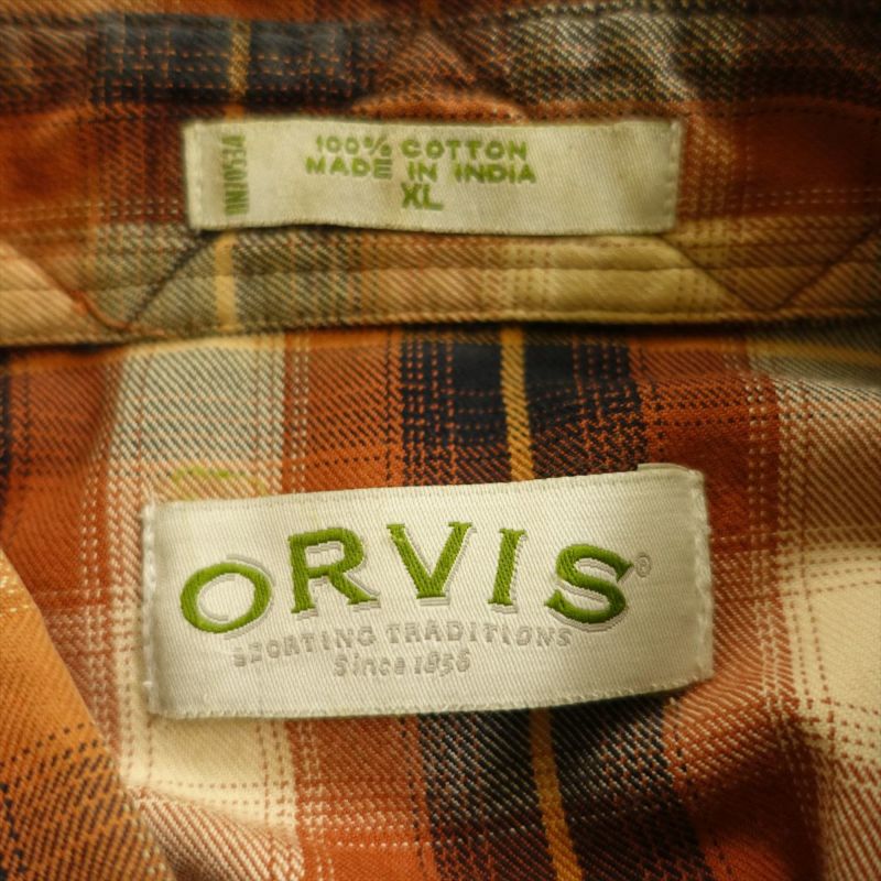 古着 ORVIS オンブレチェック長袖シャツ