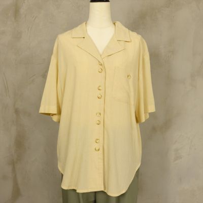 90s～ white horse 小紋柄 総柄 オープンカラー パジャマシャツ