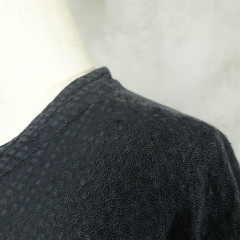 FLAX グレー 長袖リネンシャツ 古着 FLAX ノーカラー リネン長袖シャツ | Flamingo Online 古着