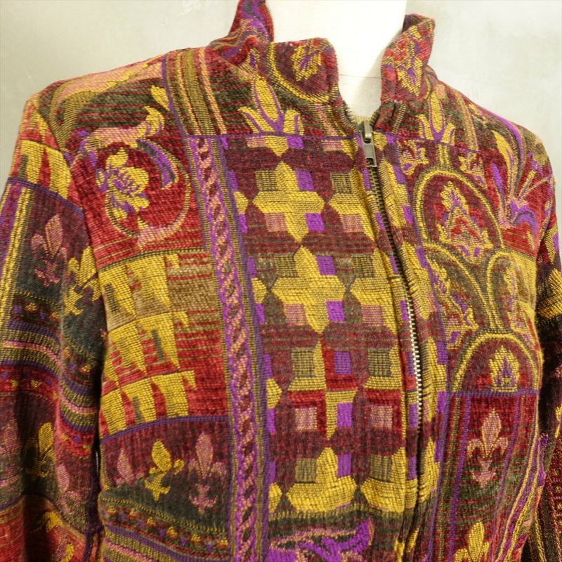 Coldwater Creek 花柄刺繍ジャケット PLサイズ　古着 Coldwater Creek usa製 アンティーク フラワー 柄 ジャカード