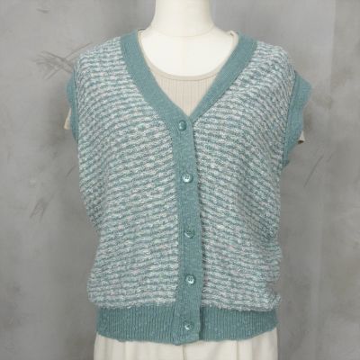 古着 パステルカラー コットン　ニットベスト