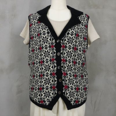 古着 Talbots 花柄 ニットベスト