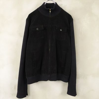 古着 Lauren 袖ニット 切り替えし コーデュロイジャケット