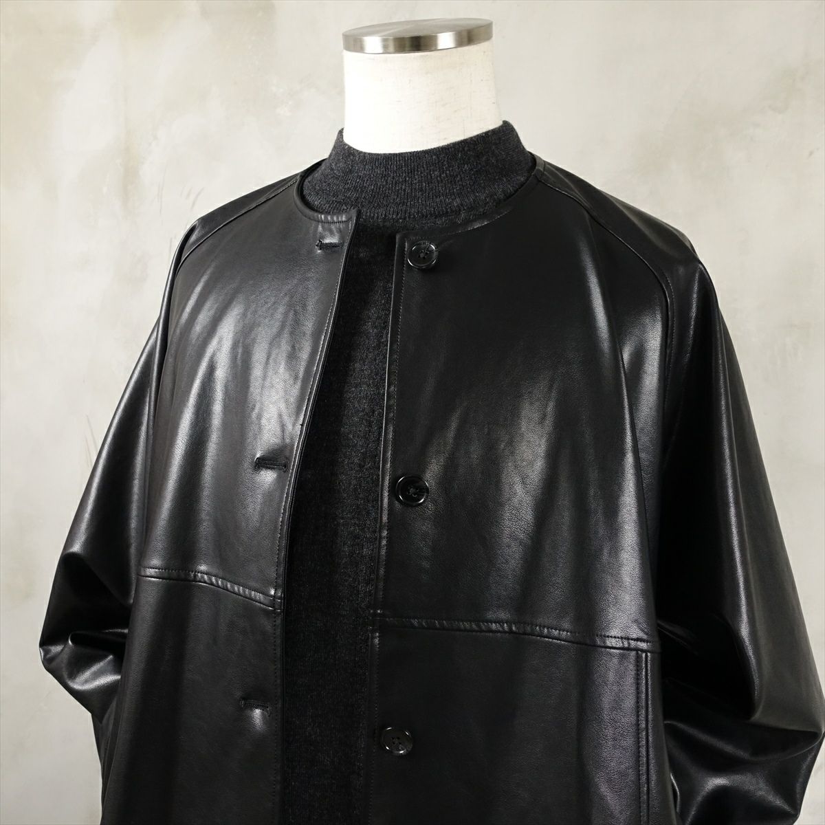Fafatt ファファット PUレザー ノーカラーコート | Flamingo Online 