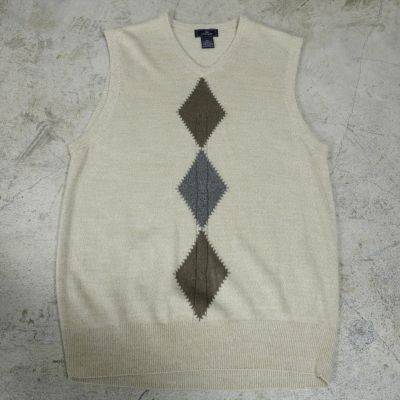 古着 GEOFFREY BEENE アーガイルチェック ニットベスト