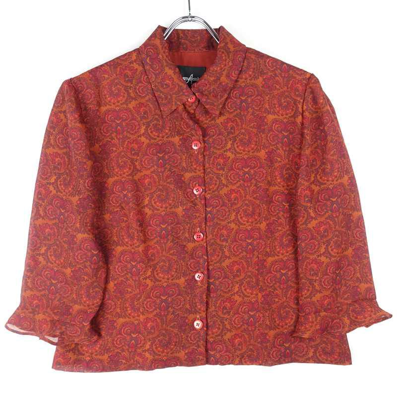 古着のシルクレーヨンシャツ