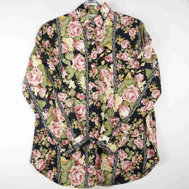 古着のシルクレーヨンシャツ