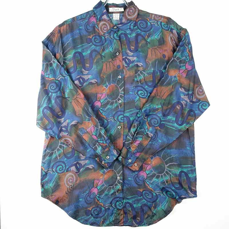 古着のシルクレーヨンシャツ