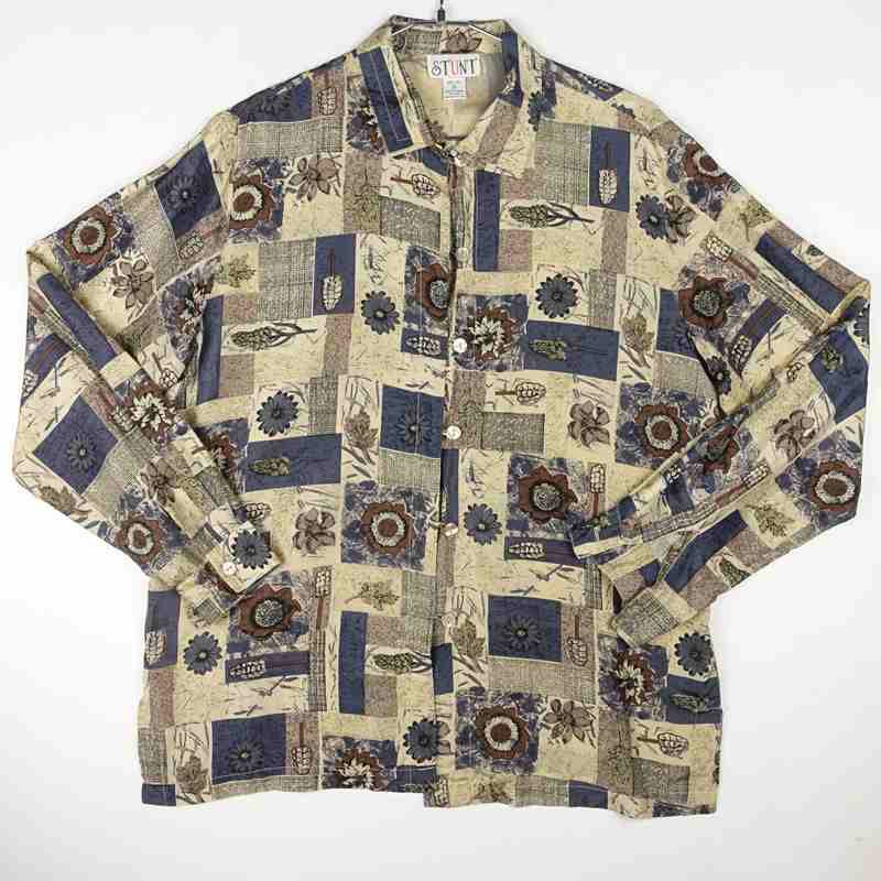 古着のシルクレーヨンシャツ