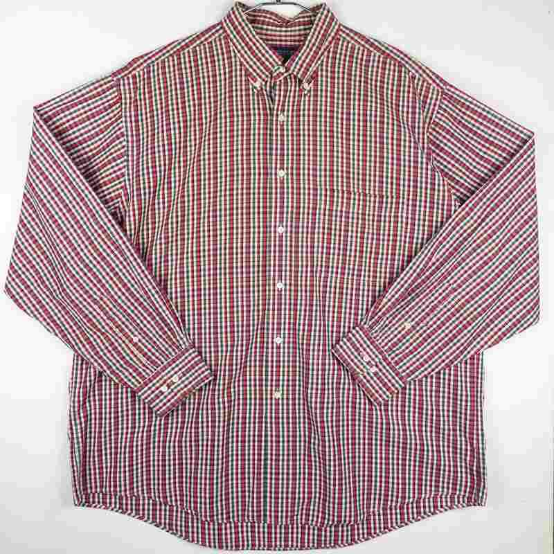 古着のチェック長袖シャツ