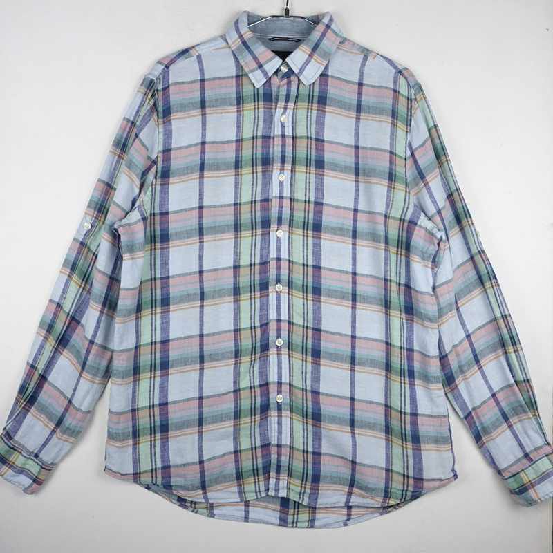 古着のチェック長袖シャツ