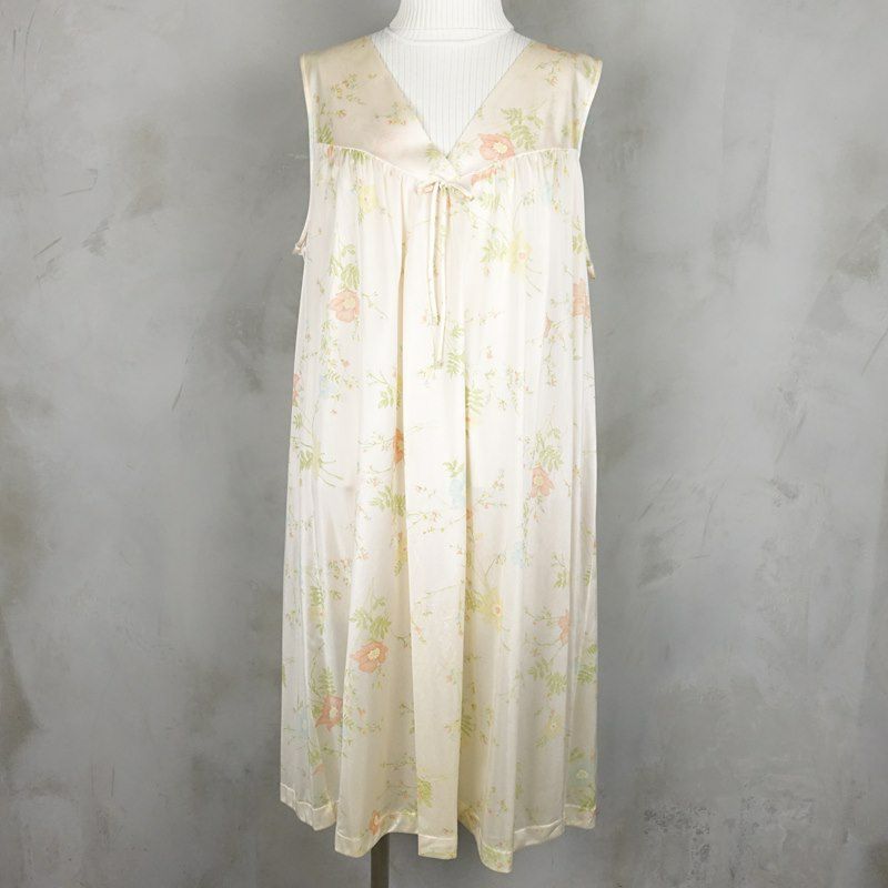 vintage us古着 オーガンジー　リボン　ネグリジェ　ワンピース ヨーロッパ古着70sヴィンテージネグリジェワンピース | 大阪