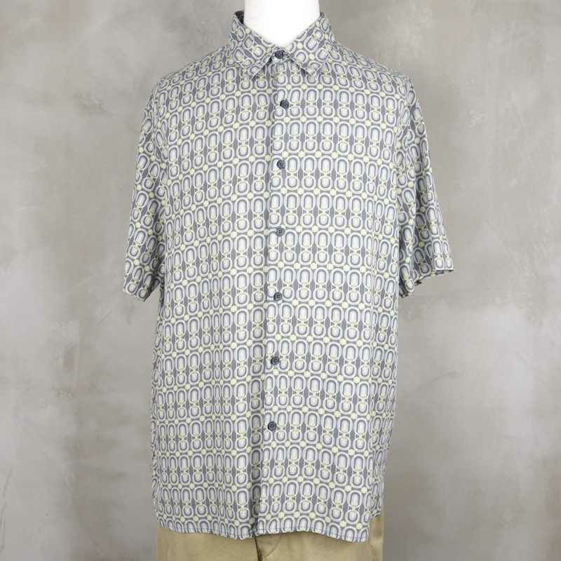 古着のシルク半袖シャツ