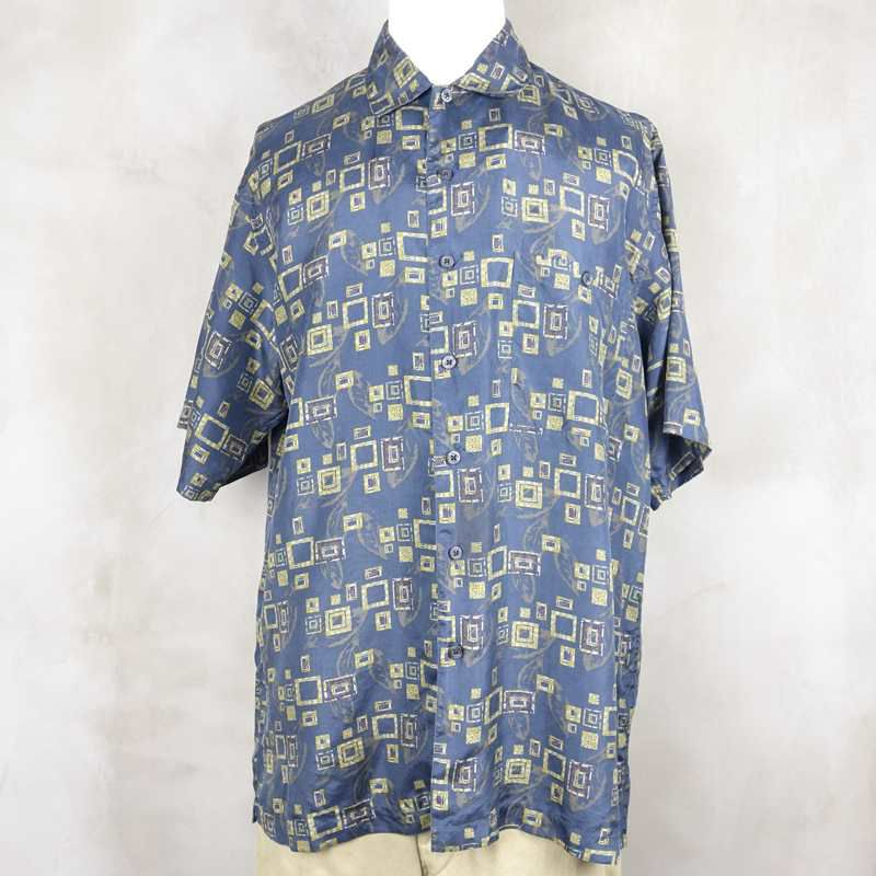 古着のシルク半袖シャツ