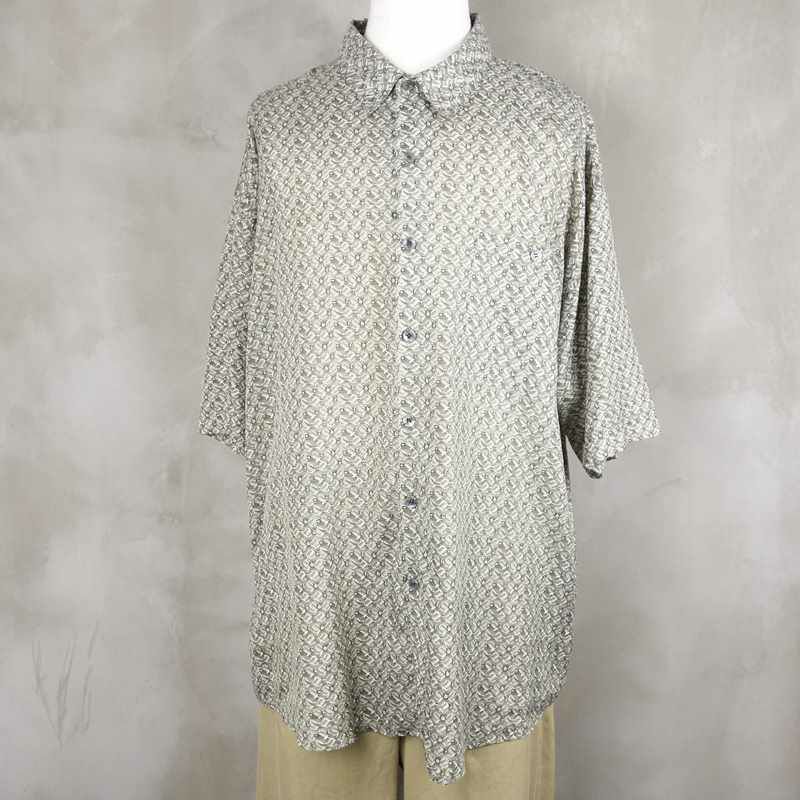 古着のシルク半袖シャツ