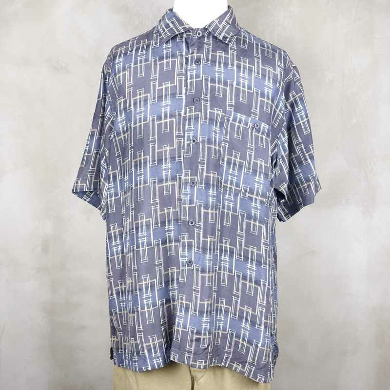 古着のシルク半袖シャツ