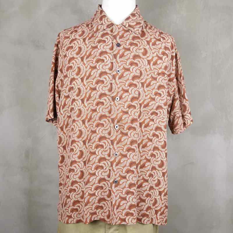 古着のシルク半袖シャツ