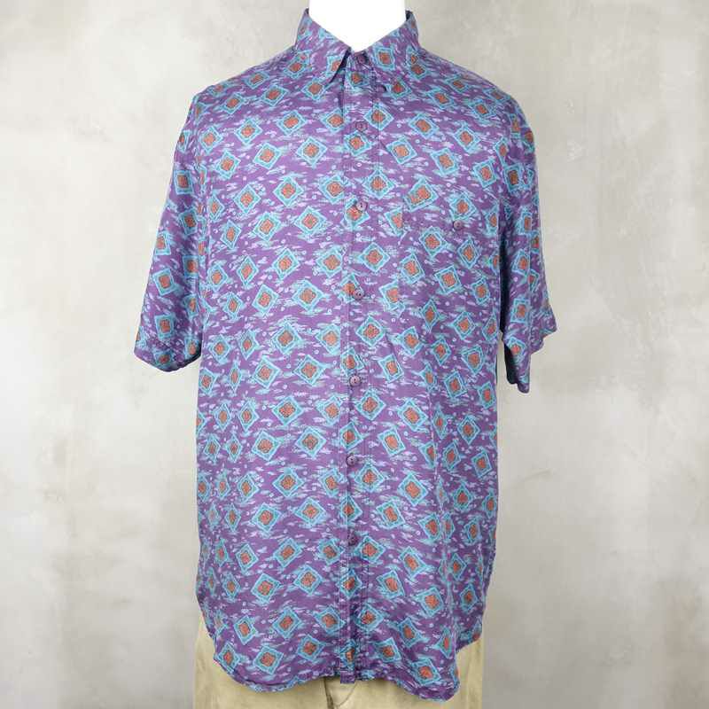 古着のシルク半袖シャツ