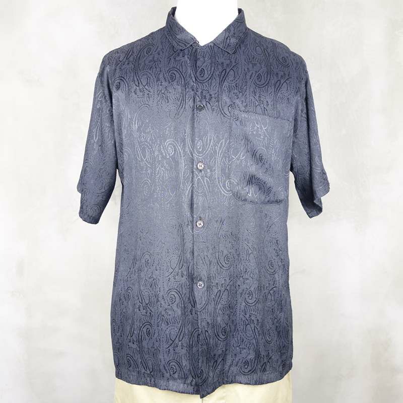 古着のシルク半袖シャツ