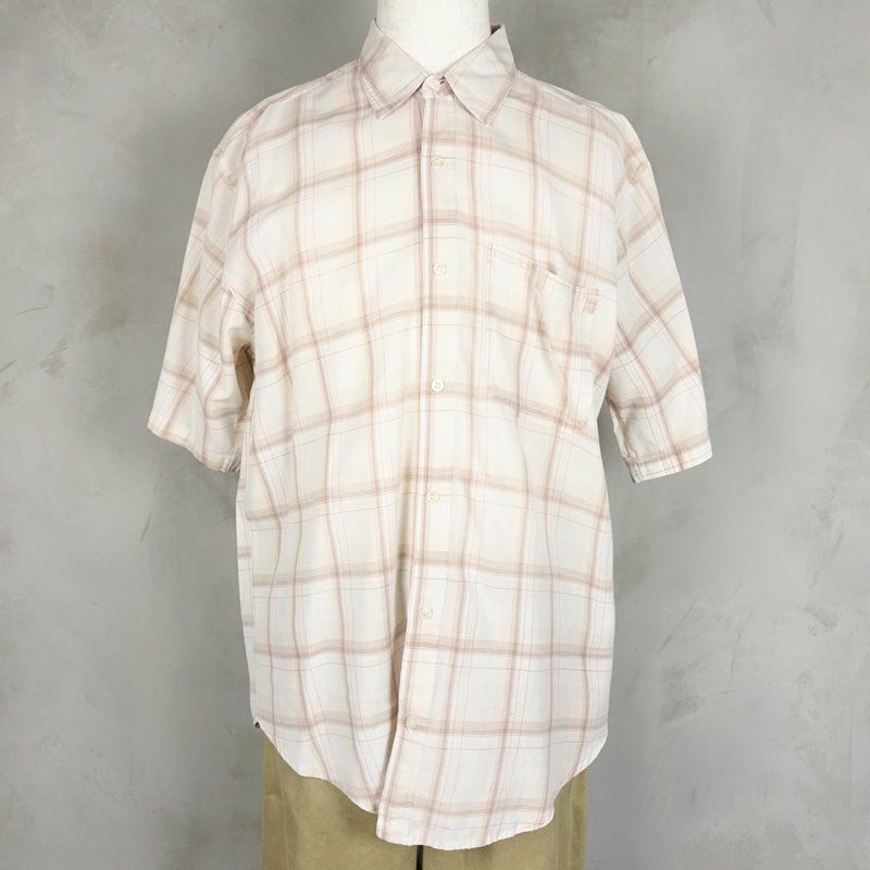 古着のチェック半袖シャツ