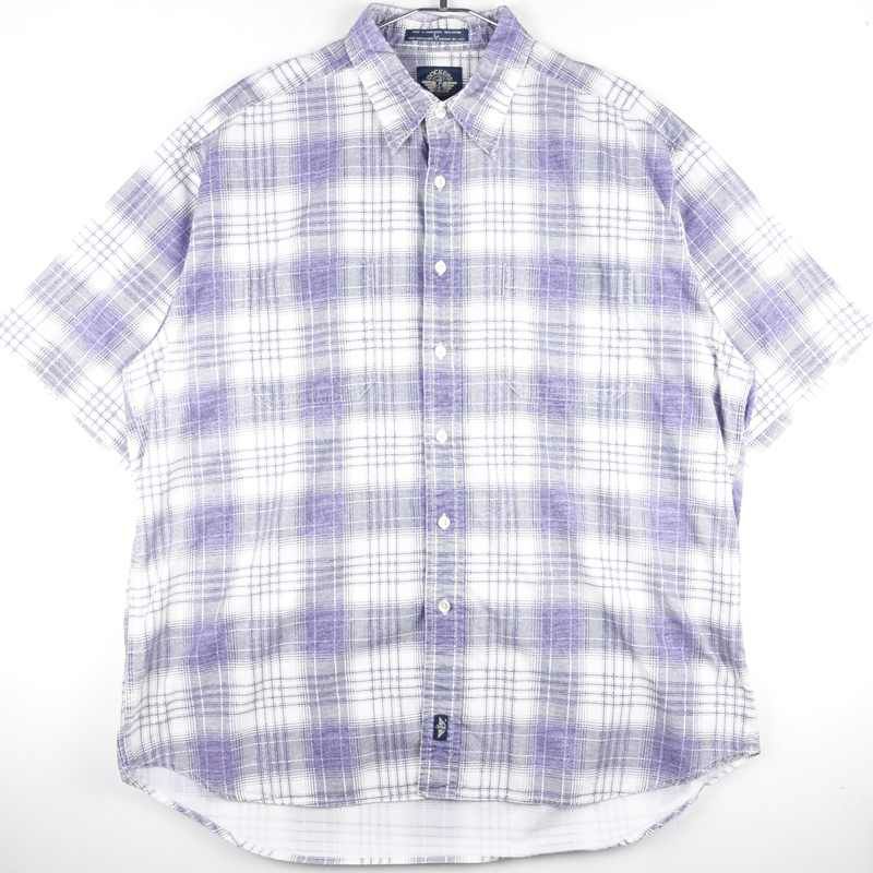 古着のチェック半袖シャツ