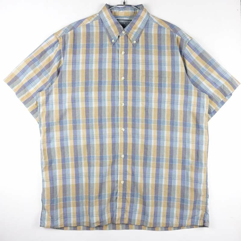 古着のチェック半袖シャツ