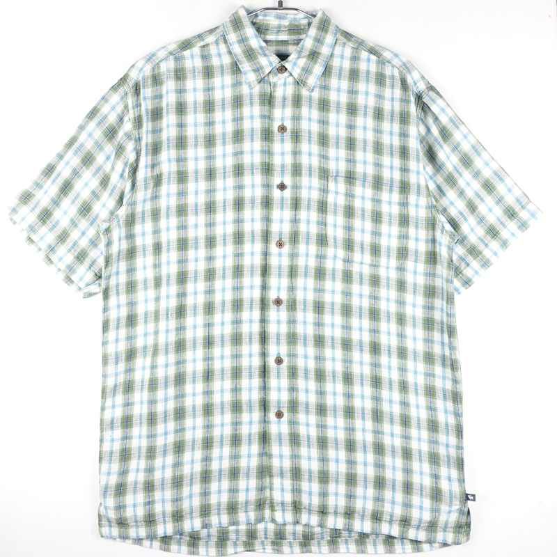 古着のチェック半袖シャツ