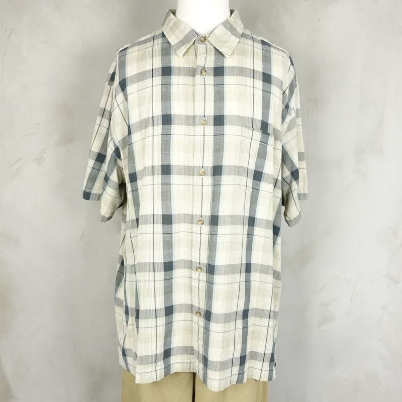 古着のチェック半袖シャツ