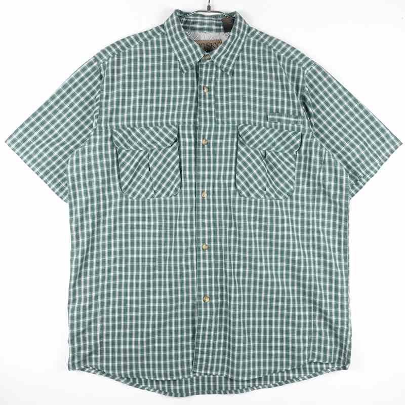 古着のチェック半袖シャツ