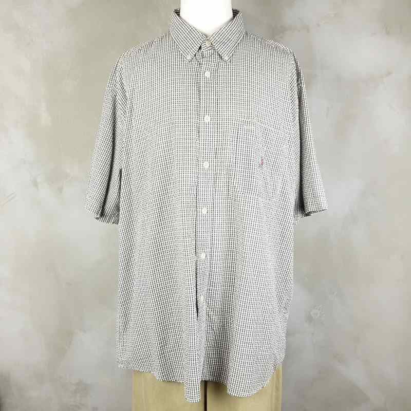 古着のチェック半袖シャツ