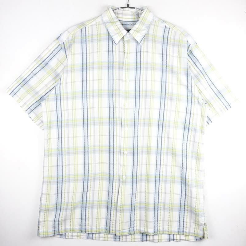 古着のチェック半袖シャツ