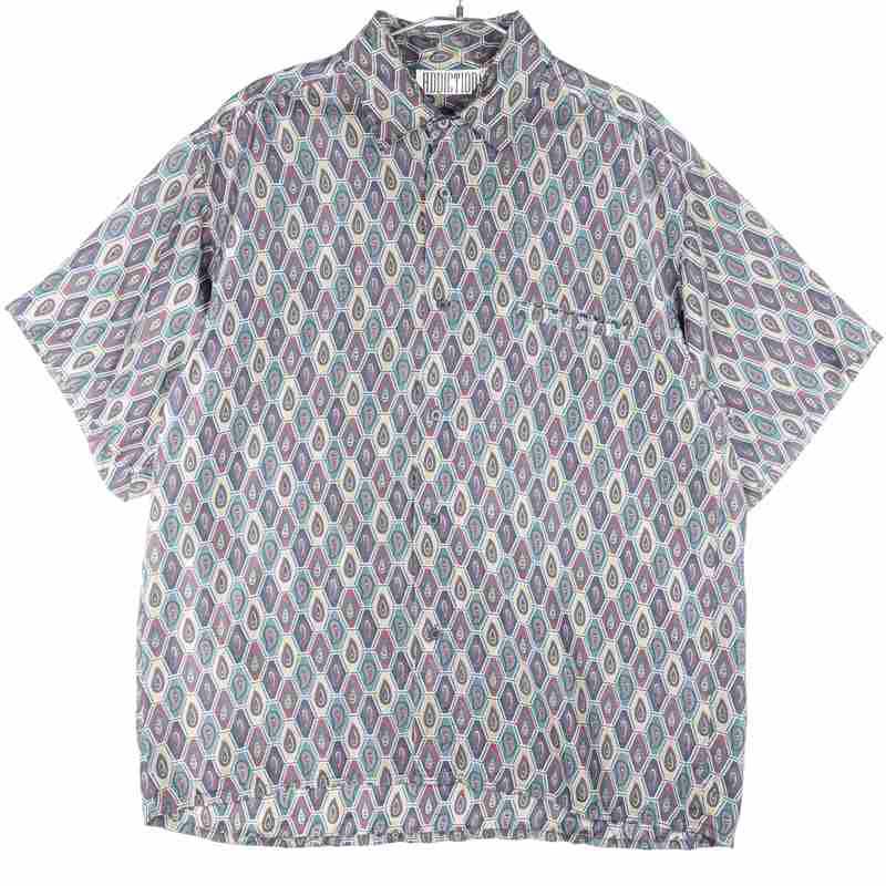 古着のシルク柄シャツ